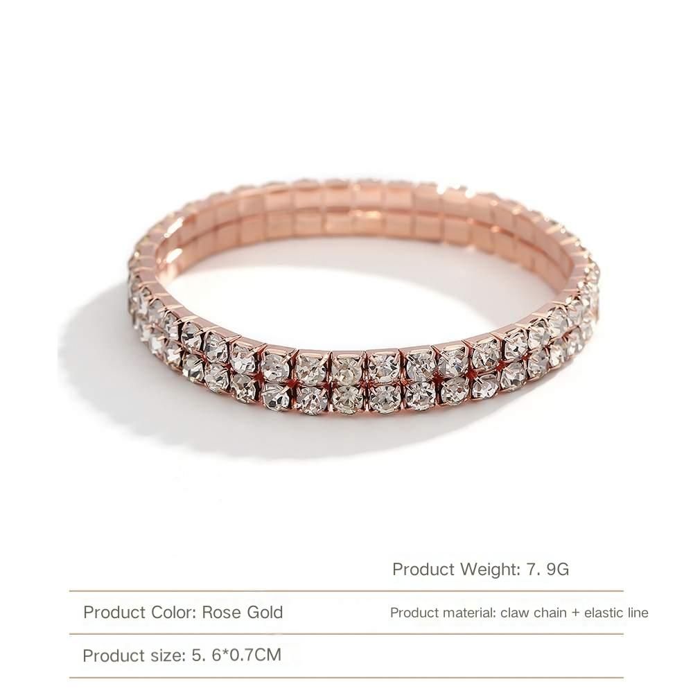 Ladies'Watch Square Inlaid Diamond Steel Strap Ring Necklace Earrings Double Row Full Diamond Bracelet Set Exquisite Elite Elegant Ladies' Casual Diamond Quartz Watch Jewelry Set For Gift Daily Wear