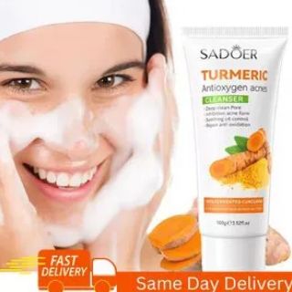 SADOER Turmeric Antioxygen Acnes Cleanser Anti Acnes Soothing Oil Control Dark Circles & Repair -100g