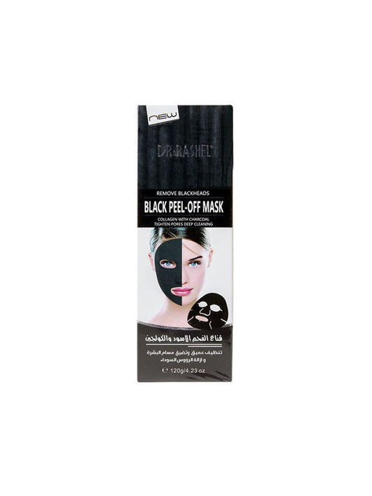 Dr Rashel Remove Blackhead Black Peel-off Mask Collagen with Charcoal Peel Off Black MaskTighten Pores Deep Cleansing Face Skin Care 120g