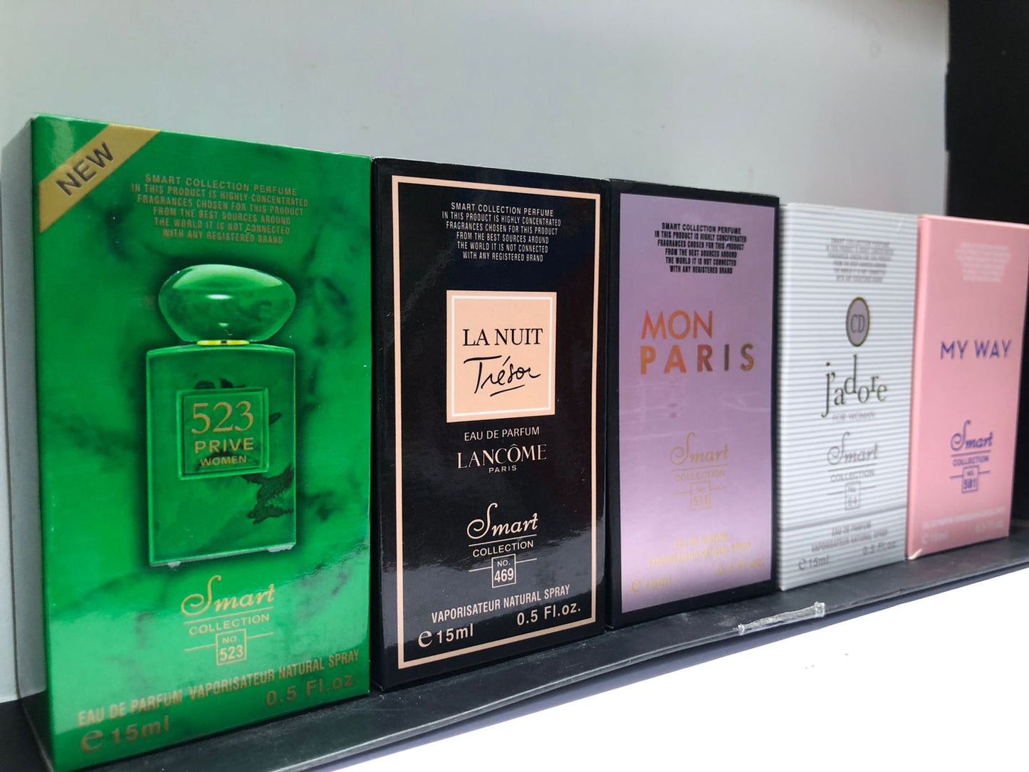 5 pack smart collection 15ml prive,la 'nuit tresor,moon paris,jadore, my way
