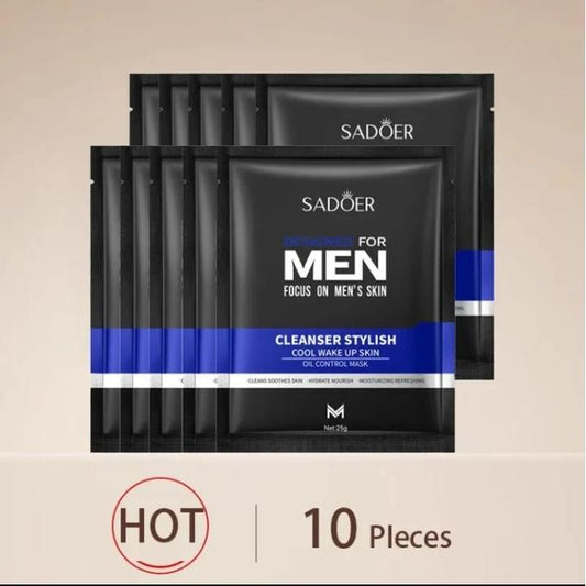 10 PC's Men Rejuvenating Face Masks