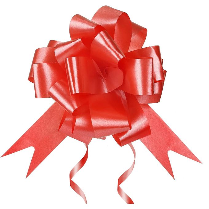 10 pcs READY TO PULL RED Ribbon Bows for Gift Present Wrapping/ for DIY Craft Box Baskets Decorations!