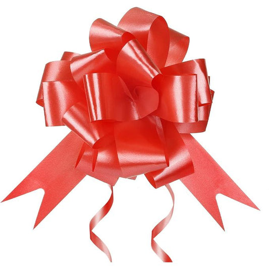 10 pcs READY TO PULL RED Ribbon Bows for Gift Present Wrapping/ for DIY Craft Box Baskets Decorations!