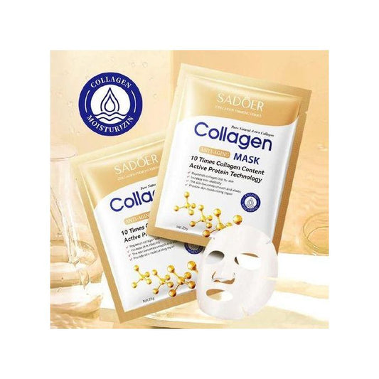 10 Pieces Collagen Face Mask Anti-Aging Face Mask Moisturizing Firming Anti-aging Repair Brightening Facial Sheet Mask Minimize Wrinkles, Restores...