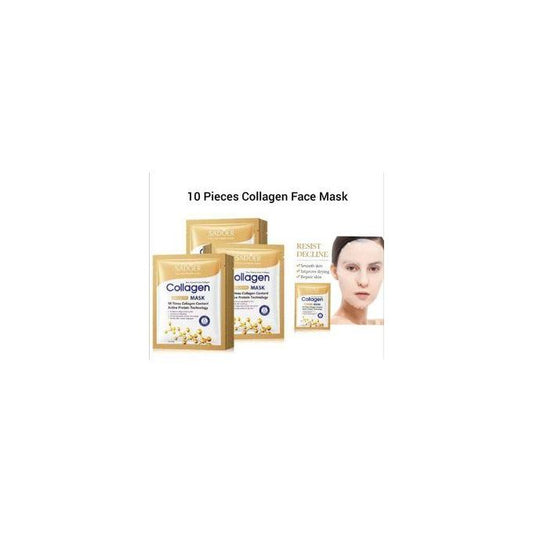10 Pieces Collagen Face Mask Anti-Aging Face Mask Moisturizing Firming Anti-aging Repair Brightening Facial Sheet Mask Minimize Wrinkles, Restores...