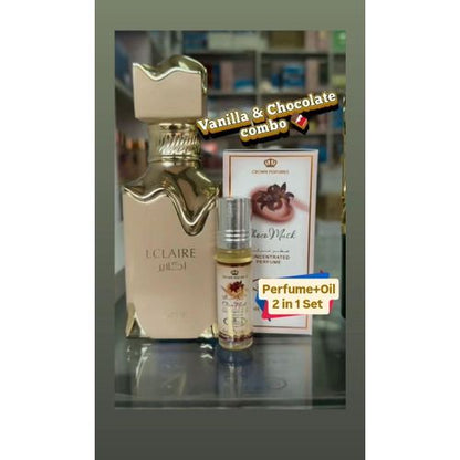 Al Rehab 2 in 1 Perfume Set: Eclaire Perfume + Choco musk oil