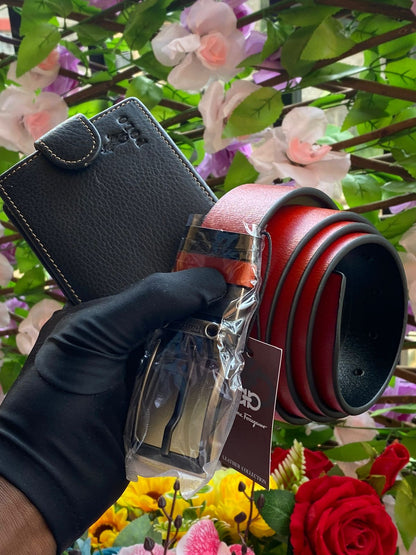 Leather Belt x Wallet Combo