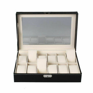 12 Girds Slots PU Leather Watch Organizer