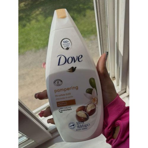 Dove 2 in 1 SHOWER SET: Pampering Shea Butter & Vanilla Body Wash + 2pcs of Purely Pampering Shea Butter Beauty Cream Bar