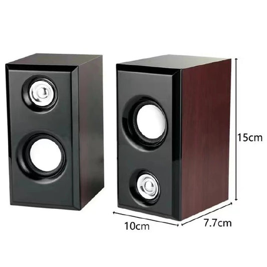 Wooden Enclosure Cabinet Multimedia Powered Desktop Passive Bookshelf Computer Speakers HIFI Stereo Retro Speakers
