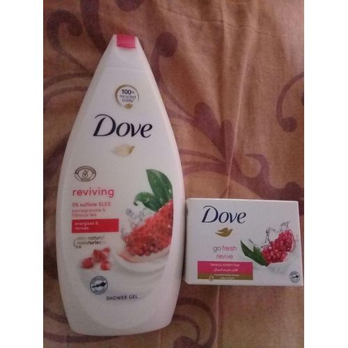 Dove 2 in 1 SHOWER SET: Pomegranate body wash + beauty cream bar
