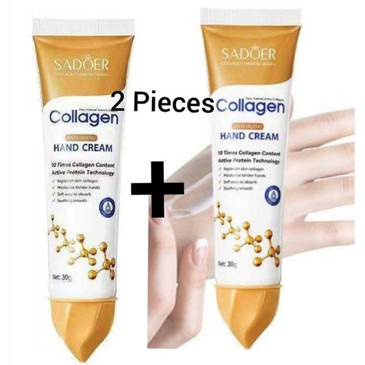 SADOER 2 PIECES PREMIUM COLLAGEN HAND CREAM FOR NOURISHING HAND,ANTI-DRYNESS AND ANTI-AGING