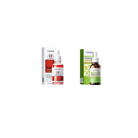 2 In 1, AHA Fruit Acid Acne Repair Serum + Salicylic Acid Oil Control Acne Treatment Essence