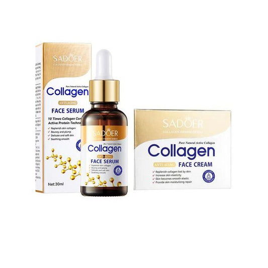 2 in 1, Collagen Cream + Collagen Serum, Anti Aging Collagen Serum and Cream Combo for Smooth, Moisturized Skin