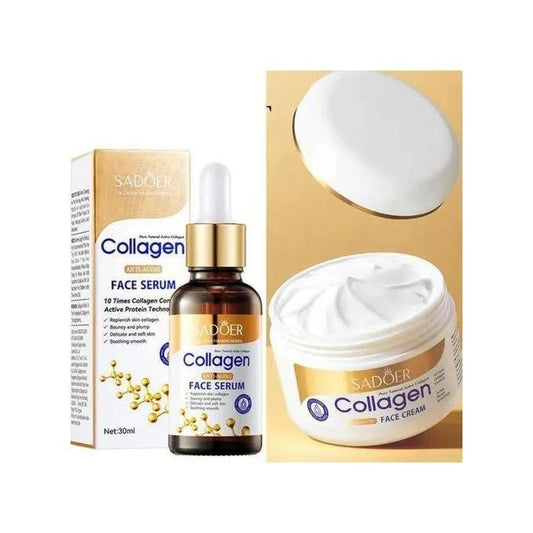 2 in 1 Collagen Face Serum Anti Aging Collagen Serum + Collagen Face Cream Anti Aging Cream, Moisturizing Anti Wrinkles and Anti Fine Lines Face...