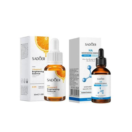 2 In 1, Hyaluronic Acid Moisturizing Essence + Vitamin C Face Brightening Essence, Moisturizing, Smoothening Combo
