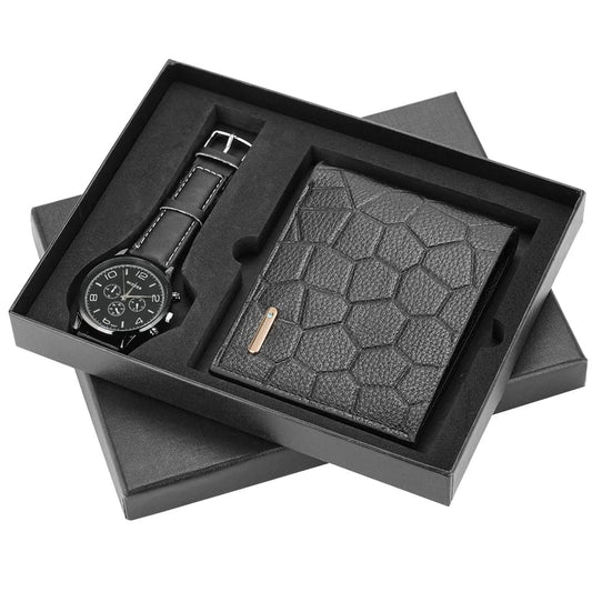 2 in 1 Men's Quartz Watch + Wallet Comp