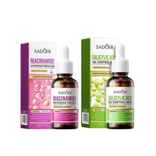 2 in 1, Niacinamide Brightening Essence + Salicylic Acid Acne Treatment Essence, Black Heads Remover