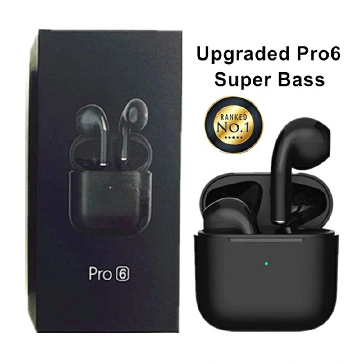 Upgrade MINI Pro6 TWS Wireless Bluetooth Earphones Waterproof Music Business Earbuds Work on all Smartphones for Android&amp;ios