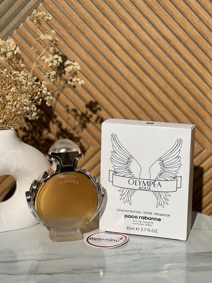 Paco Rabanne Olympea Aqua â€“ 80ml EDT Tester for Women Plus free 5 travel spray and Deodorant