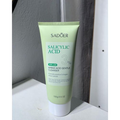SADOER 4 in 1 SALICYLIC ACID ACNE SET: Face cleanser + Face toner + Face serum + Face cream