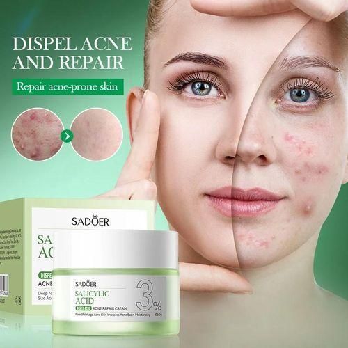 SADOER 4 in 1 SALICYLIC ACID ACNE SET: Face cleanser + Face toner + Face serum + Face cream