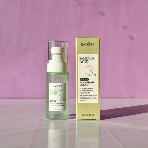 SADOER 4 in 1 SALICYLIC ACID ACNE SET: Face cleanser + Face toner + Face serum + Face cream