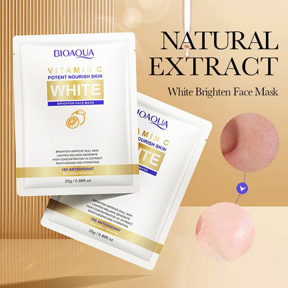 9-Piece Vitamin C Brighten Skin Care Set Potent Nourish Skin White Brighten Face Toner Face Lotion Face Serum Face Masks Hand Cream