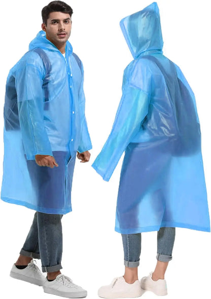 Disposable Adults Reusable Raincoats,Waterproof Rain Ponchos,Adults-Reusable Emergency Raincoats with Hoodand Drawstring