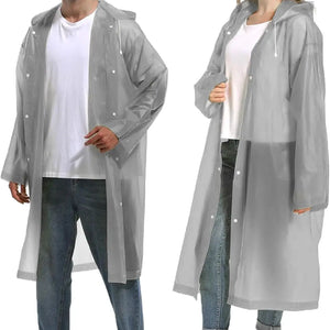 Disposable Adults Reusable Raincoats,Waterproof Rain Ponchos,Adults-Reusable Emergency Raincoats with Hoodand Drawstring