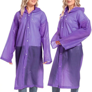 Disposable Adults Reusable Raincoats,Waterproof Rain Ponchos,Adults-Reusable Emergency Raincoats with Hoodand Drawstring