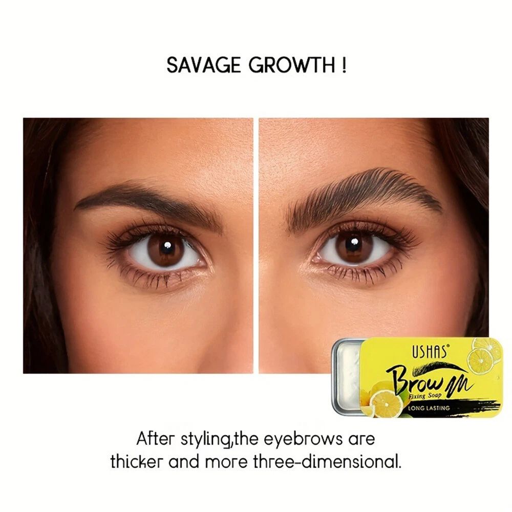 Ushas Eyebrow Soap, Strawberry / Lemon / Aloe Vera Flavors Feather Brows Wild Brow Styling Makeup Styling Wax solid gel Long Lasting soap