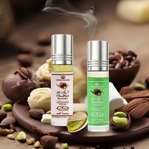 Al Rehab 2 in 1 Perfume Set: Choco musk pistachio + Choco musk marshmallow