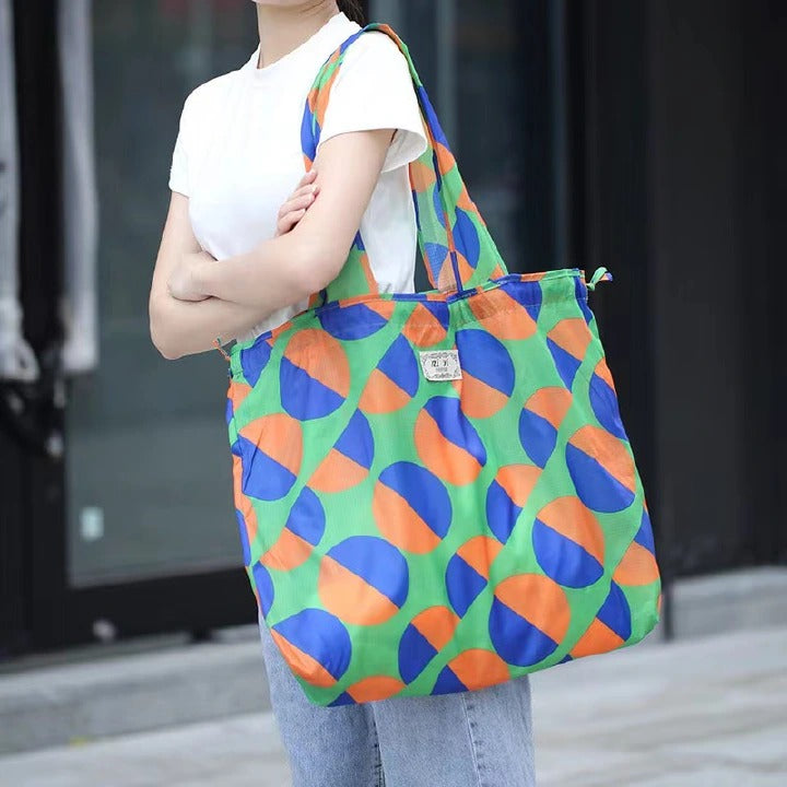 New Large Drawstring Eco friendly Supermarket Shopping Bag Multifunctional Fashion Shoulder Bag Foldable Hand in Hand Carrying Bag handbags Waterproof