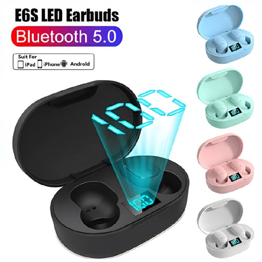 Original E6S TWS Wireless Headphones with Mic LED Display Earbuds Wireless Bluetooth Headset Air E6S Fone Bluetooth Earphones