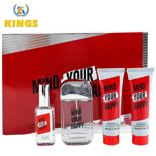 4-Piece Men Perfume Shower Gel After Shave Balm Set Fruity Fruity Fragrance Eau De Parfum