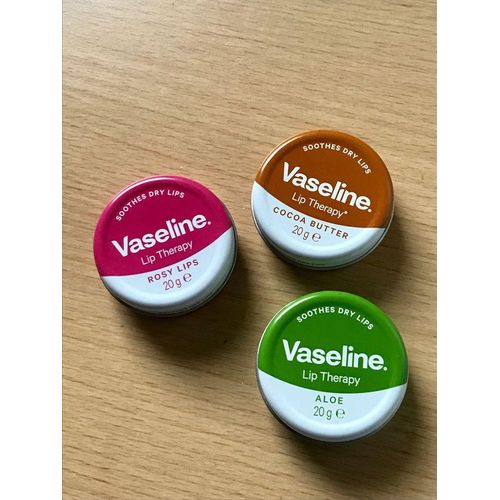 Vaseline 3 PCs of Lip Therapy (Rosy lips, Cocoa butter and aloe)