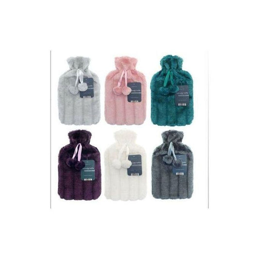 2L-Luxury Soft Faux Fur Hot Water Bottle Bag For Heat Therapy/Pain Relief