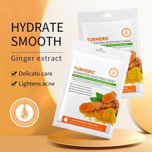 2pcs Turmeric Face Mask, Sheet Mask Skincare For Acne, Dark Spots And Wrinkles, Skincare For Cleanse Face, Shrink Pores And Nourishing Skin And Oil...