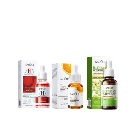 3 in 1, AHA Fruit Acid Acne Repair Serum + Vitamin C Brightening Essence + Salicylic Acid Oil Control Acne Treatment Essence