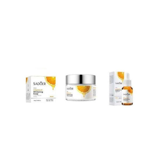 3 in 1 : Vitamin C Brightening Face Cream + Face Serum + Soap