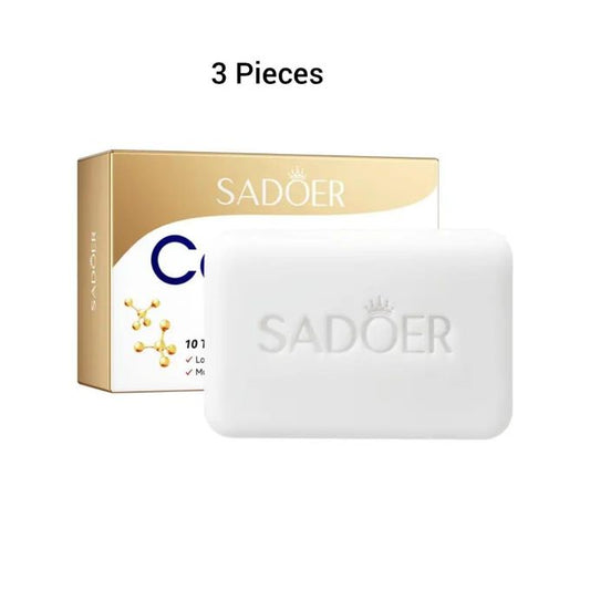 3 Pieces Collagen Soap With 10 Times Collagen Content Moisturizing Soothing Cleansing Soap Organic Skin Care Collagen Facial Soap Made With 100%...