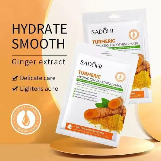 3 Pieces Turmeric Face Mask, Tumeric Hydration Soothing Mask