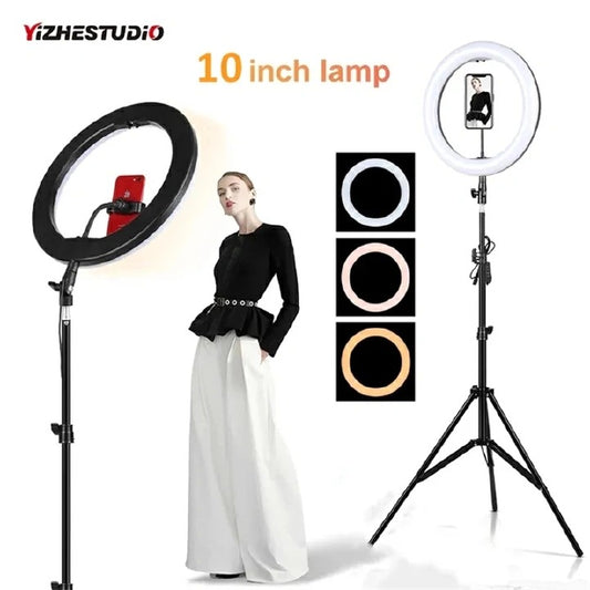 10 inch fill light 26cm ring light website live beauty light photography mobile phone live photography fill light equipment plus 2.1M Tripod Stand for Selfie Live Stream/Makeup/Youtube/Tiktok Video