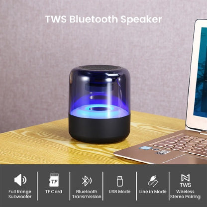 Portable Colorful Lights Wireless Bluetooth Speaker AUX Audio TF Card USB Playback 360 Surround Sound High-quality Subwoofe