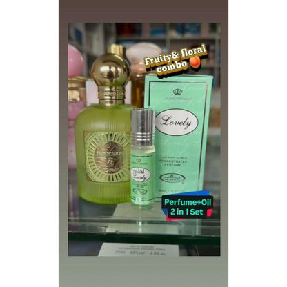 Paris Corner 2 in 1 Perfume Set: Pear Portion Perfume + Lovely Perfume Oil