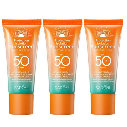 3pcs Sunscreen SPF 50, Anti Light Aging, Moisturizing Multiple Protection Effect Sunscreen Anti Aging Sunscreen Repair Sunscreen Milk Refreshing...