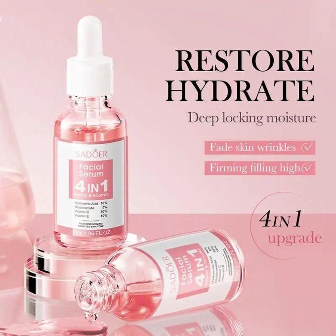 4 In 1 Facial Serum Brightening, Pigment Control & Anti-Aging Serum With Hyaluronic Acid, Niacinamide, Vitamin C & E Perfect Face Serum For All...