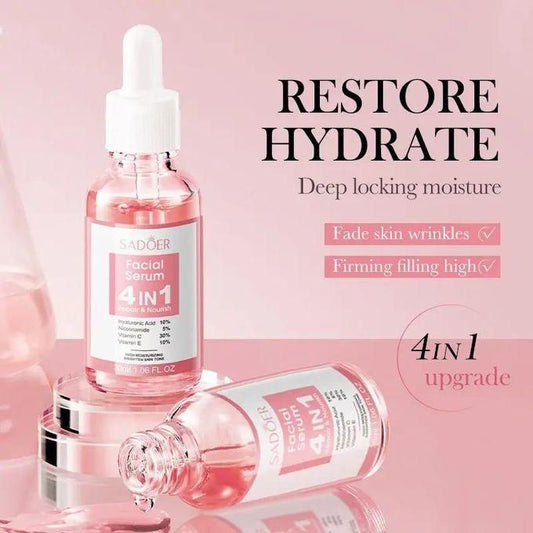 4 In 1 Facial Serum Brightening, Pigment Control & Anti-Aging Serum With Hyaluronic Acid, Niacinamide, Vitamin C & E Perfect Face Serum For All...