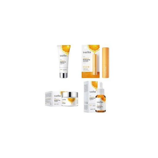 4 in 1, Vitamin C Cleanser+ Vitamin C Cream + Face Brightening Serum+ Vitamin C Lip Brightening Lip balm